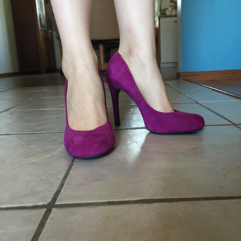 Magenta Suede Heels